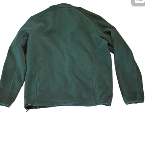 LANDS END MEN'S SIZE MEDIUM GREEN LONG SLEEVE SIDE ZIP POCKET FLEECE JACKET - Picture 4 of 5